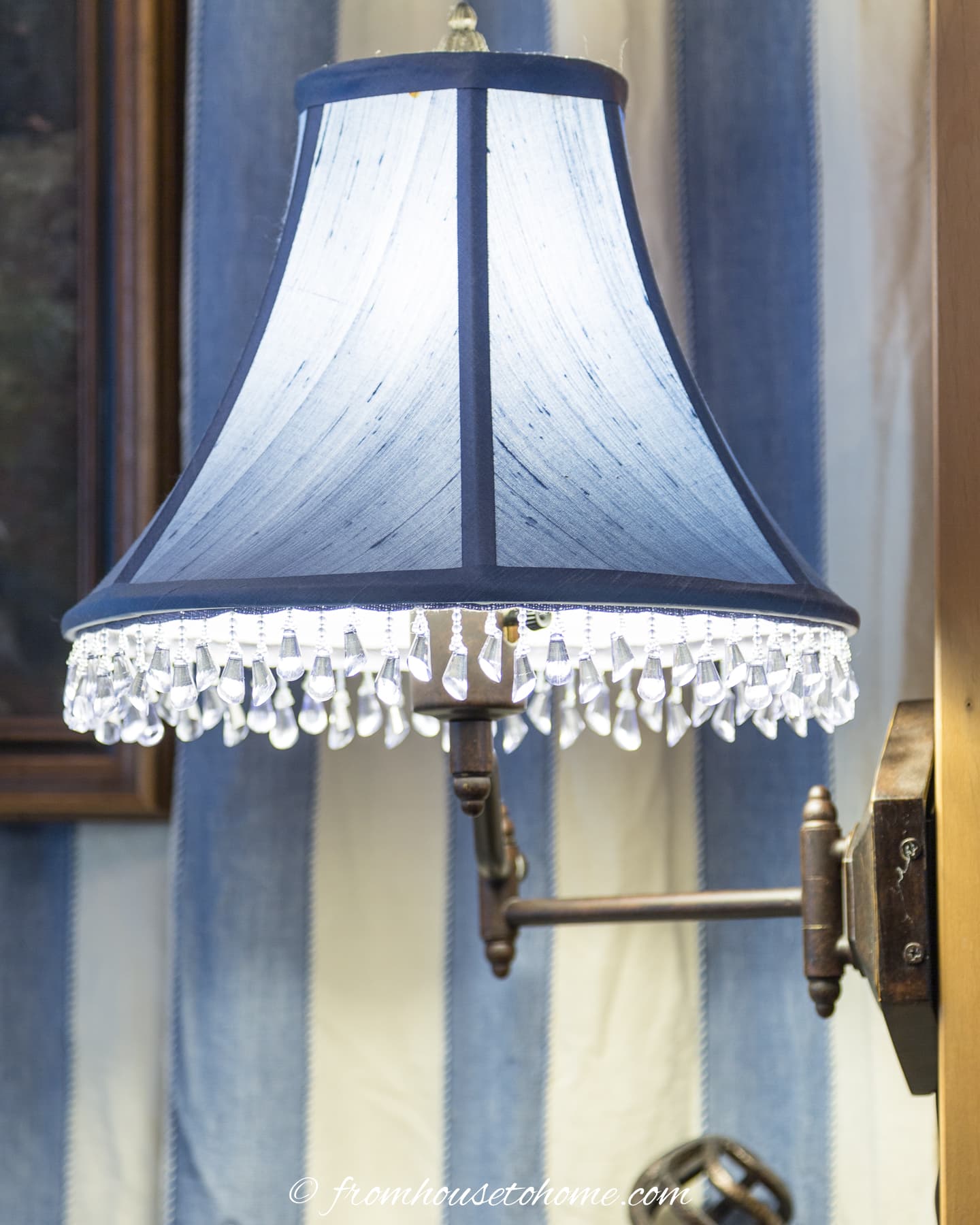 Swing Arm Lamp With Beaded Trim